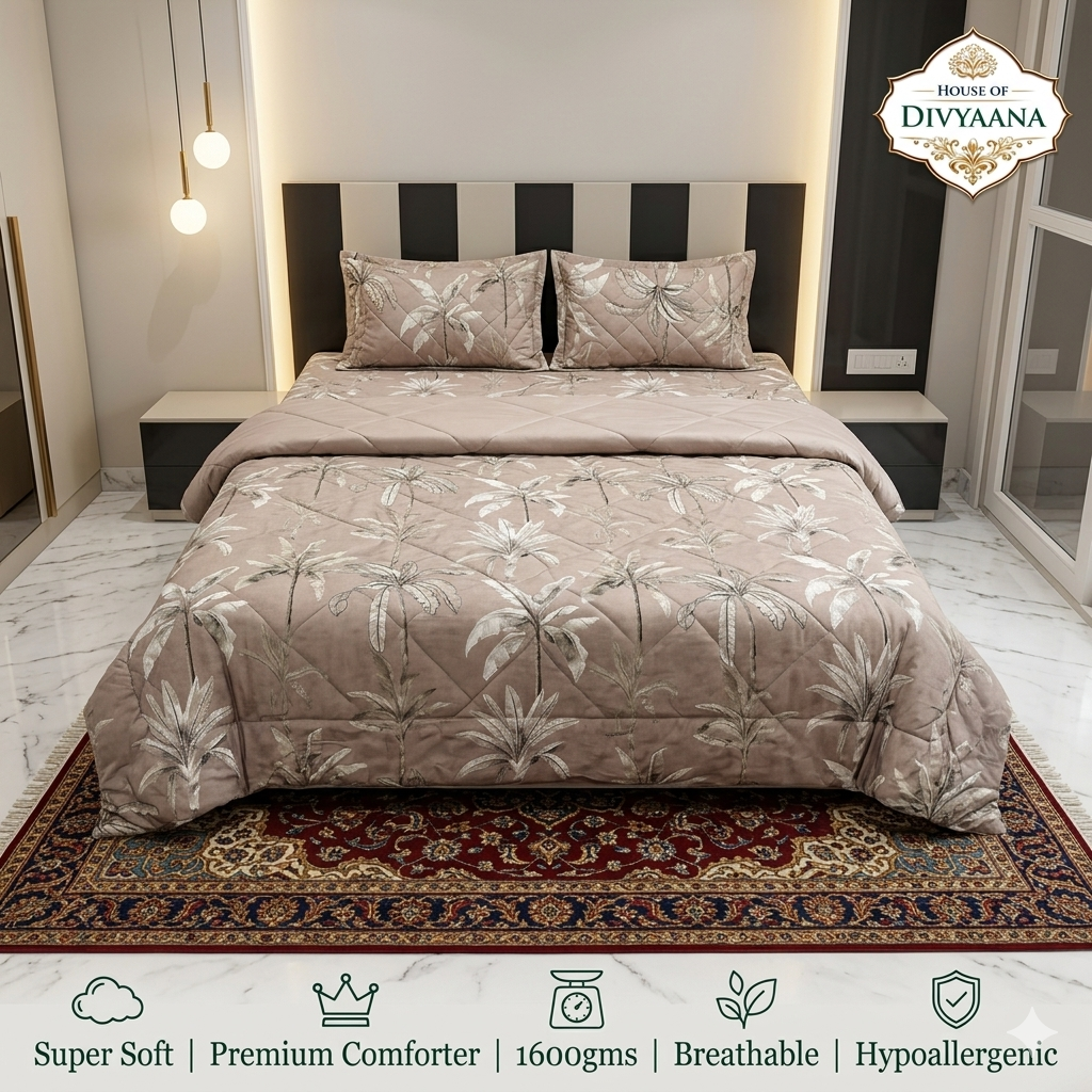 Divyaana Palm Haven Premium Double Bed Comforter- Monalisa